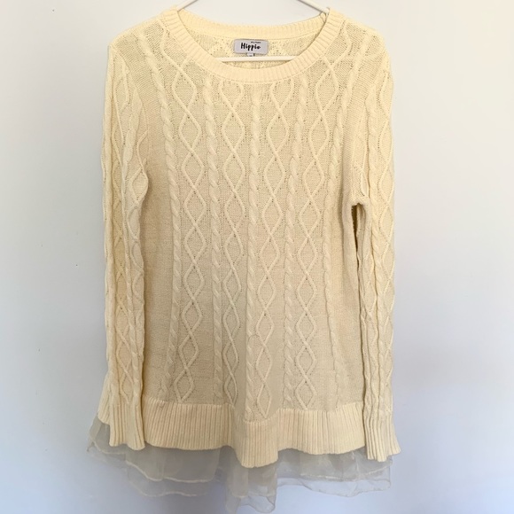 Military Hippie Cable Knit Sweater - Picture 2 of 7